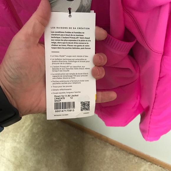 Lululemon Down For It All Jacket Women’s Size 12 - Picture 9 of 10